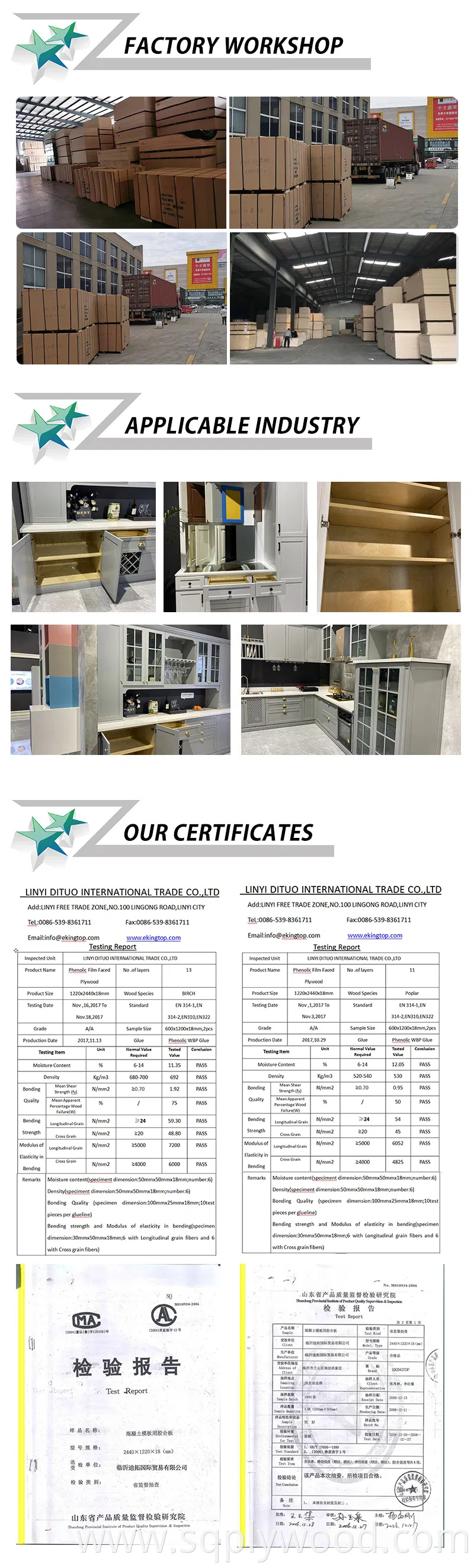 18mm Wood Grain Melamine Paper Plywood